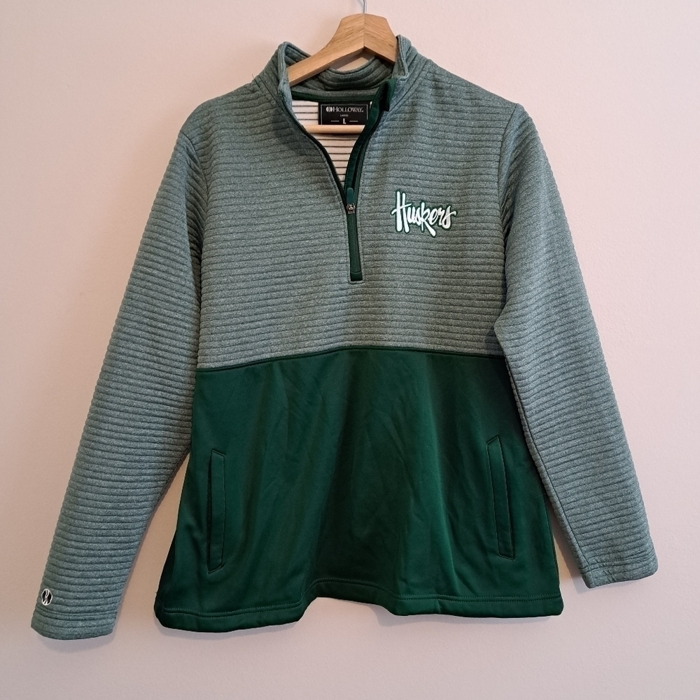 Green ladies huskers jacket size large